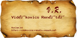 Vidákovics Renátó névjegykártya