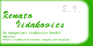 renato vidakovics business card