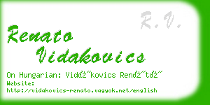 renato vidakovics business card